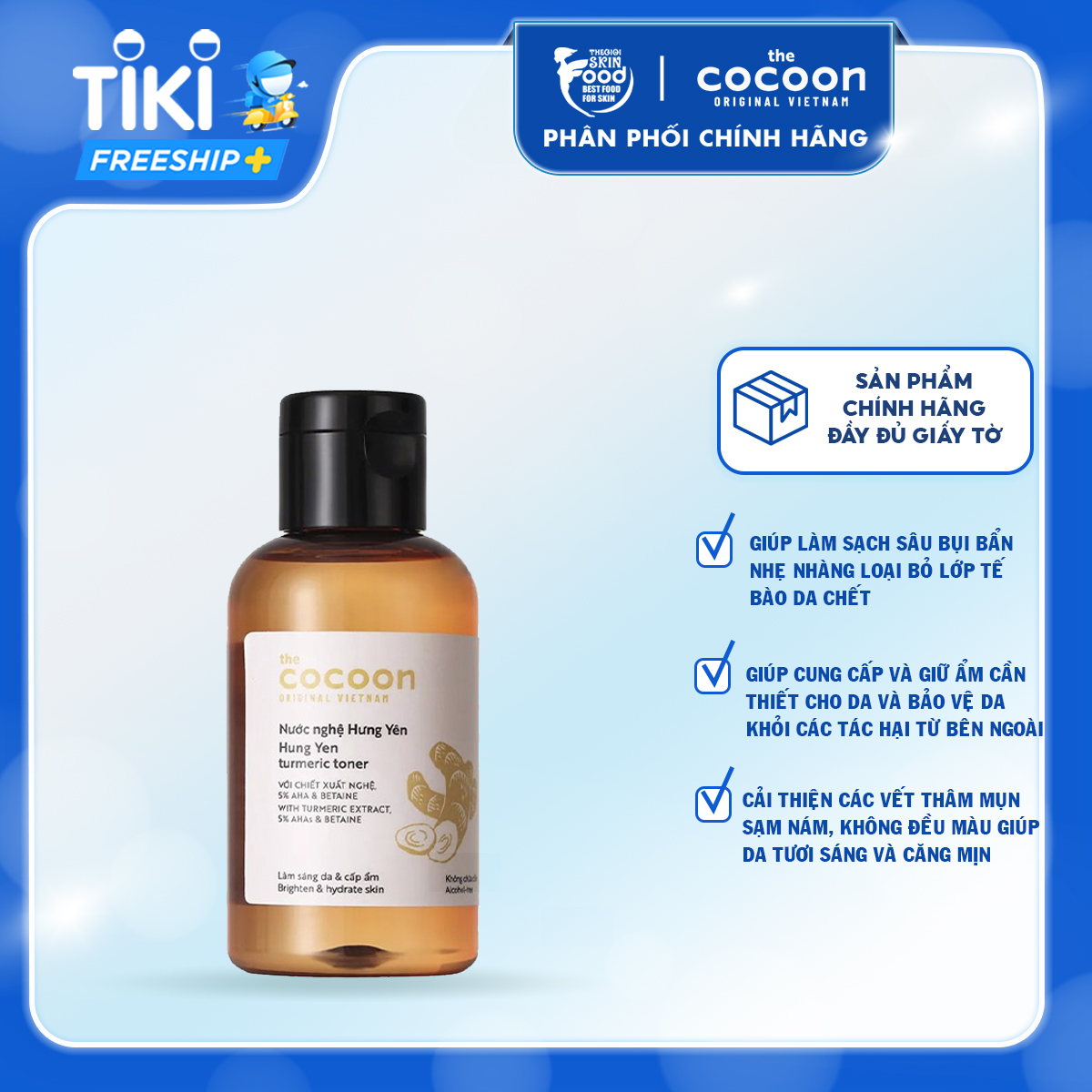 Nước Hoa Hồng Làm Sáng Da Từ Nước Nghệ Hưng Yên Cocoon Hung Yen Turmeric Toner