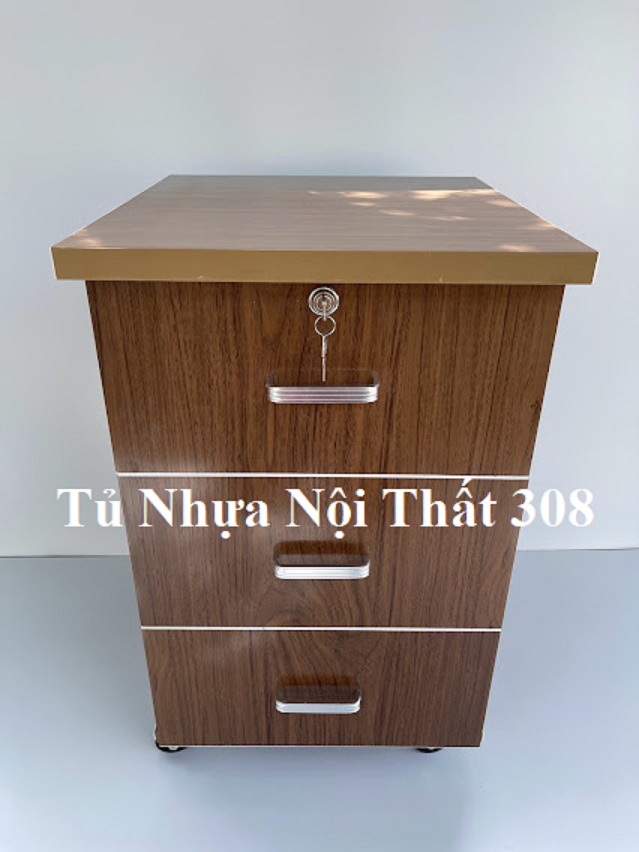 Tủ, Kệ Đầu Giường Nhựa Đài Loan Cao 70cm Ngang 42cm Sâu 42cm Màu Óc Chó K151