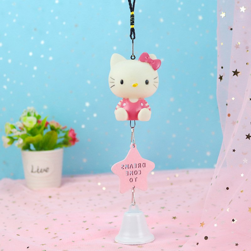Chuông gió mèo hello hồng xinh xắn dễ thương