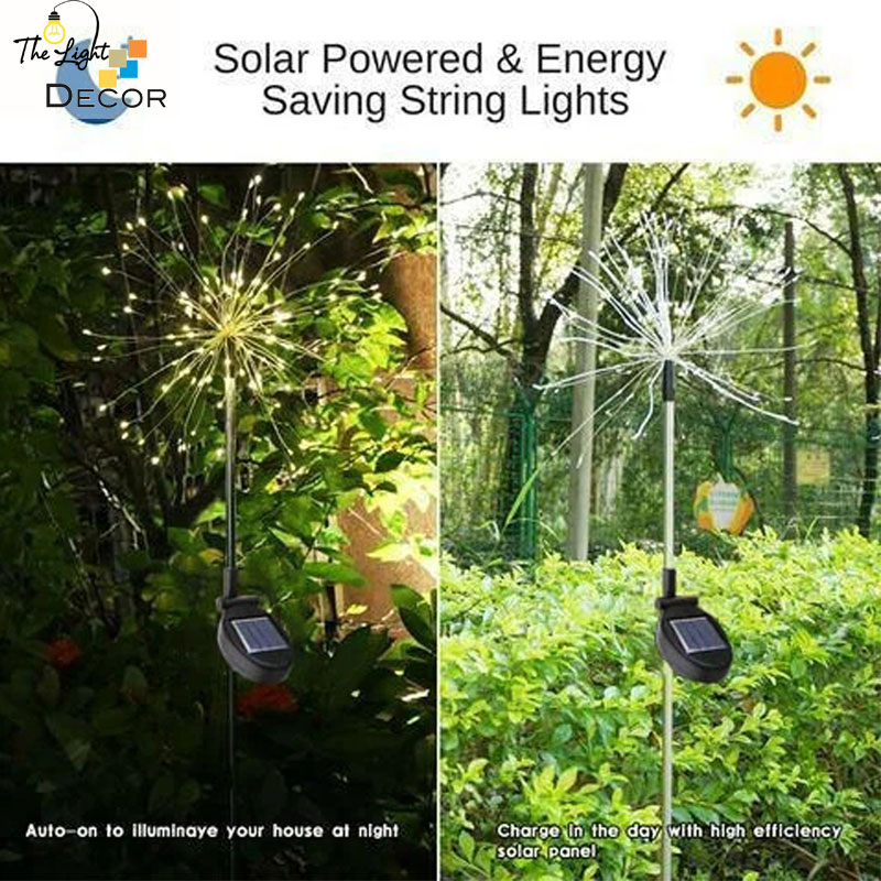 Đèn led năng lượng mặt trời DIY The Ligh Decor Trang Trí Sân Vườn, Con Đường Chống Thấm Nước Sân Bãi Cỏ 120 Led