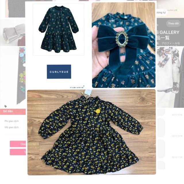 Set váy và nơ cho bé gái