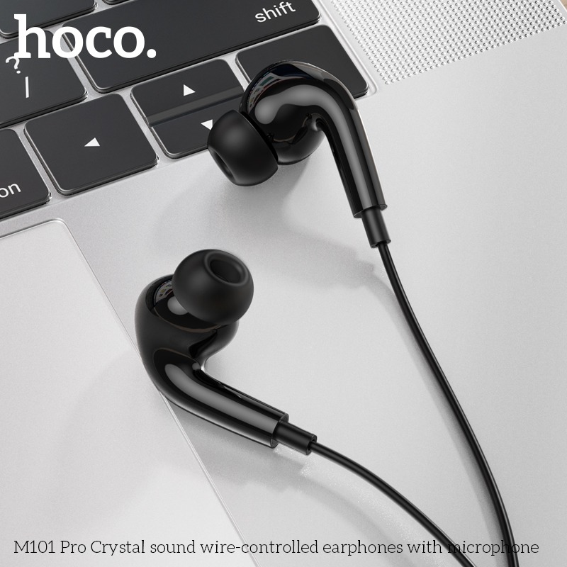 Tai Nghe có dây nhét tai M101 Pro 3.5mm âm thanh hay, chống ồn, hỗ trợ mic nghe gọi đầy đủ dây dài 1.2m - Hàng Chính Hãng