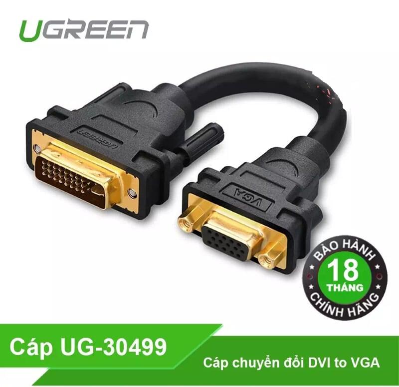 Ugreen UG3049930499TK 15CM màu Đen Cáp chuyển DVI 24 + 5 dương sang VGA â - HÀNG CHÍNH HÃNG