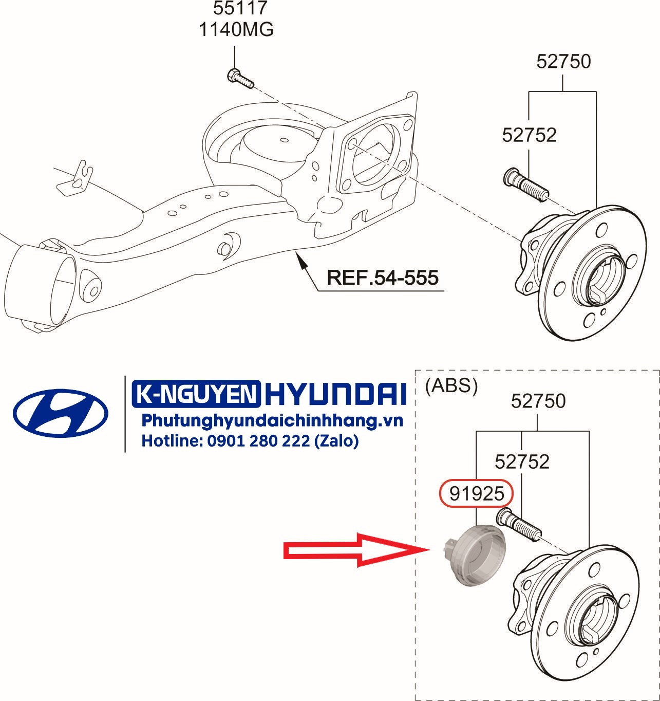 Nắp cảm biến ABS bánh sau xe Hyundai Grand i10, Hyundai Getz, Kia Morning - Chính hãng phân phối