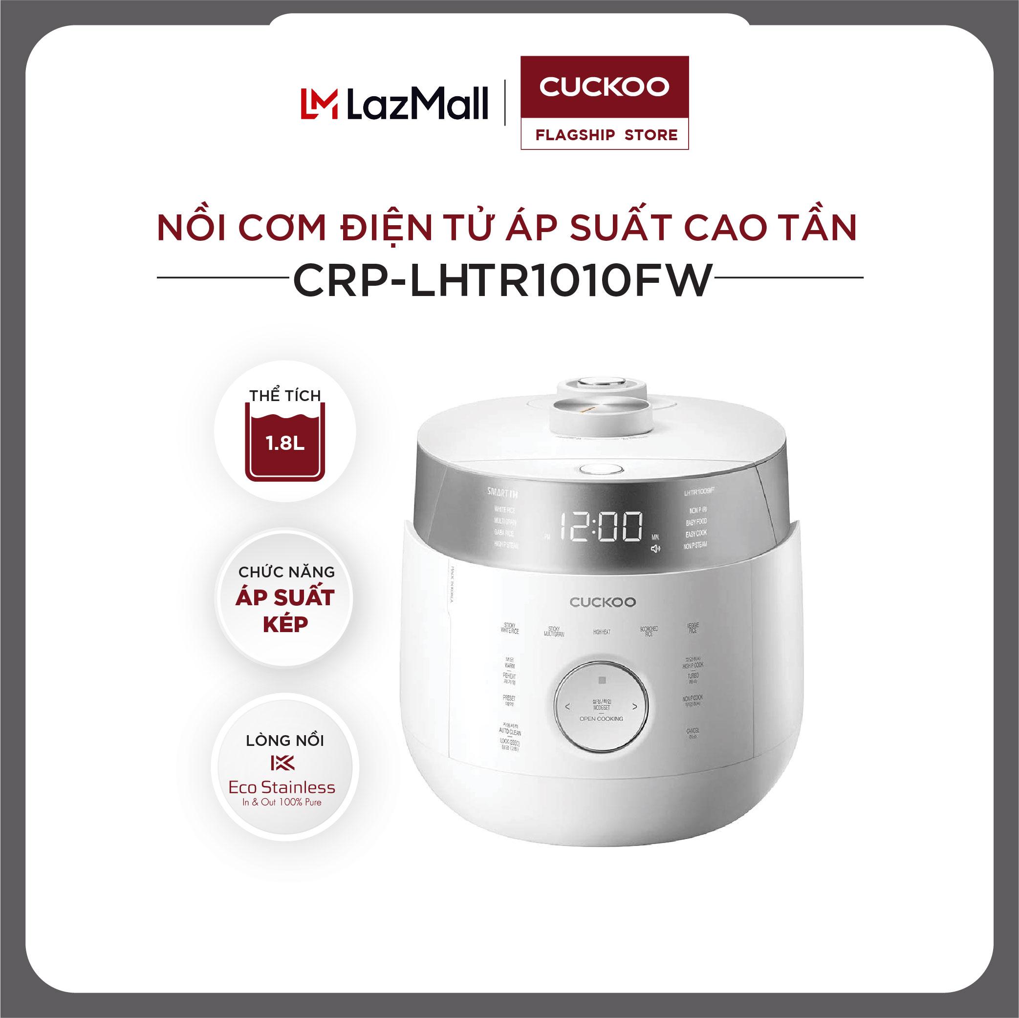 Nồi Cơm Cao Tần Cuckoo 1.8 lít CRP-LHTR1010FW, Nồi Cơm Điện 1.8L, Nội Địa Hàn - Hàng Chính Hãng