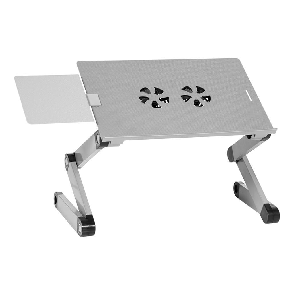 Adjustable Laptop Cooling Stand Lap Desk with Mouse Tray Ergonomic Height Angle Aluminum Alloy Desktop Tray Computer Riser Table Cooler Folding Holder