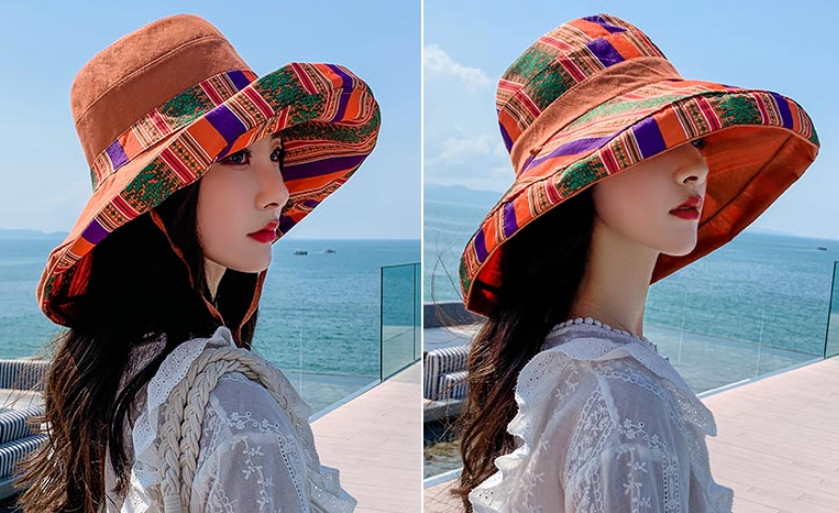 Nón rộng vành chống nắng đội 2 mặt cho nữ, mũ chống nắng chống tia cực tím phong cách Hàn