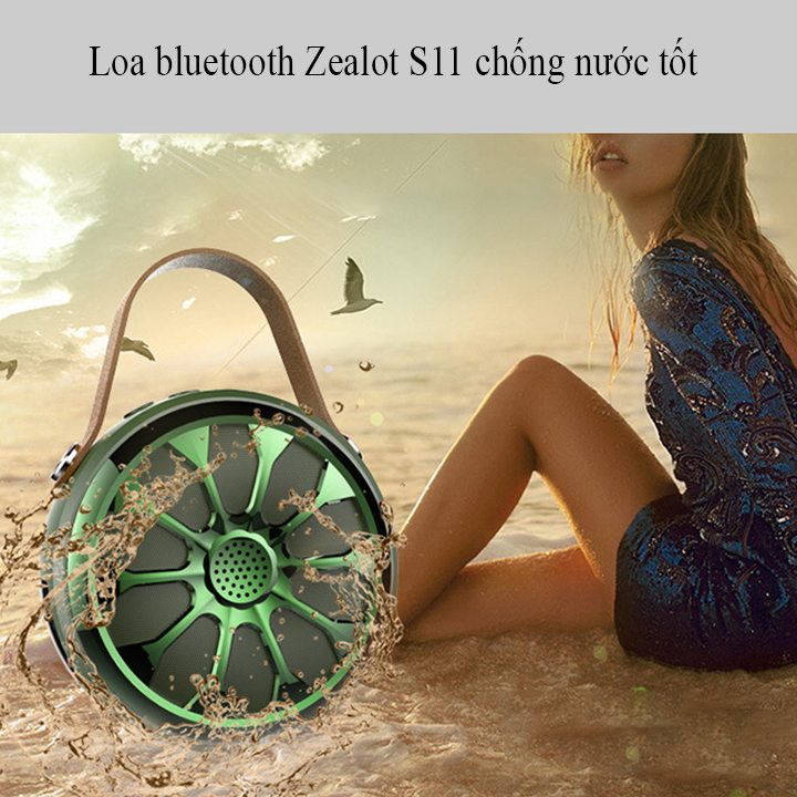 Loa bluetooth nghe nhạc không dây Zealot s11 chống nước có đèn pin âm thanh trầm siêu hay hàng chính hãng tương thích điện thoại thông minh máy tính và laptop