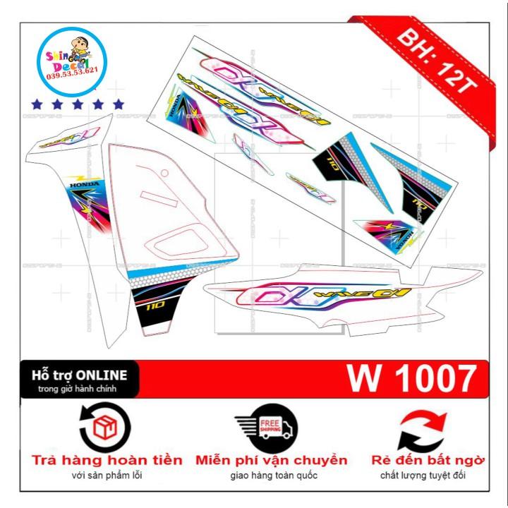 Tem rời wave a 110 dán xe trắng