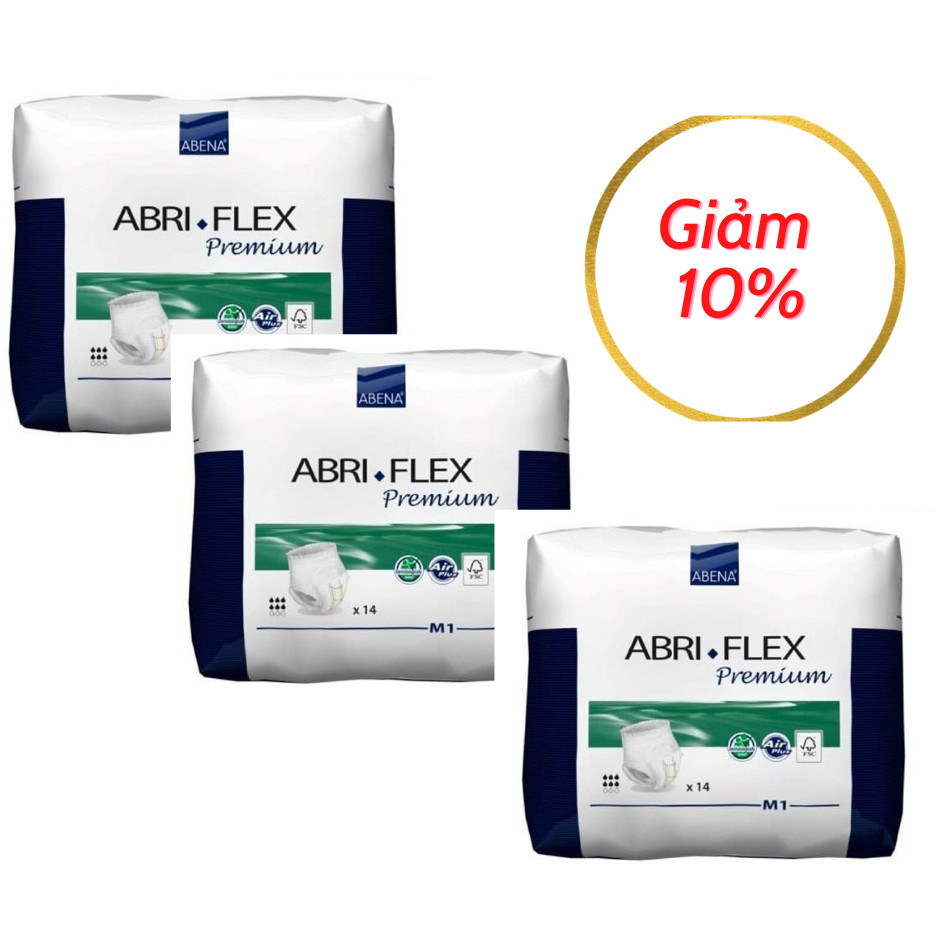 Combo 3 Bịch Tã Quần Người Lớn Abena Abri Flex Premium M1 - Nhập Khẩu Đan Mạch (Gói 14 miếng)