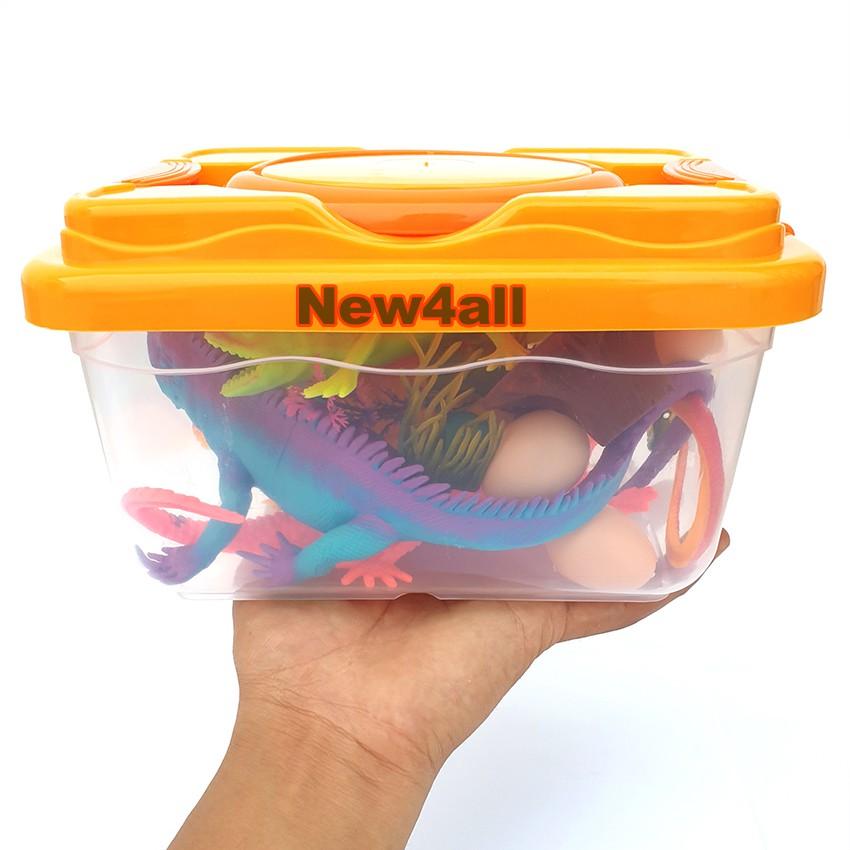 Hộp đồ chơi mô hình tắc kè Safari hoang dã 16 chi tiết Size Lớn cho bé trên 3 tuổi - New4all