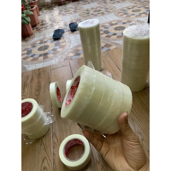 Combo 5cuộn băng dính sợi thuỷ tinh chịu lực khổ 2,5cm và 5cm x 45m