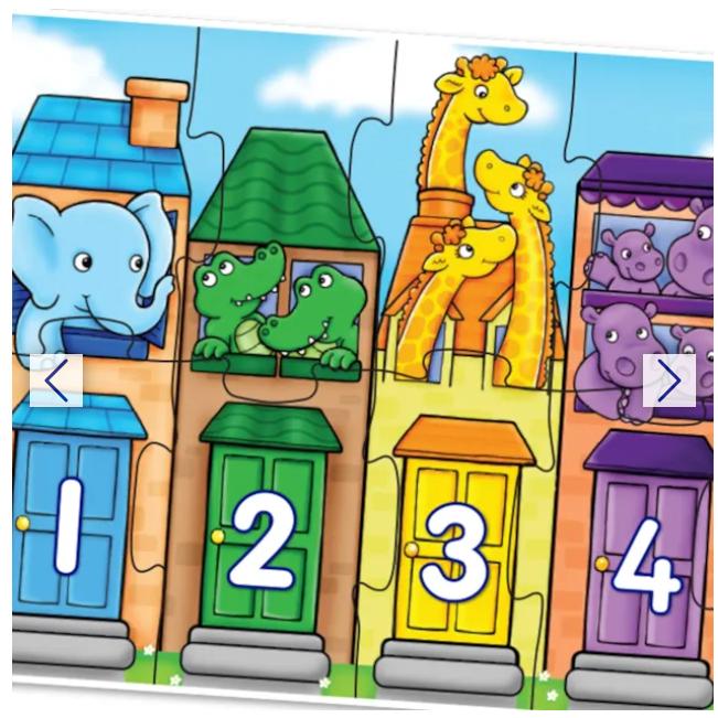 Bộ xếp hinh Number Street Jigsaw Puzzle - Orchard Toys giúp trẻ phát triển kỹ năng đếm số, quan sát