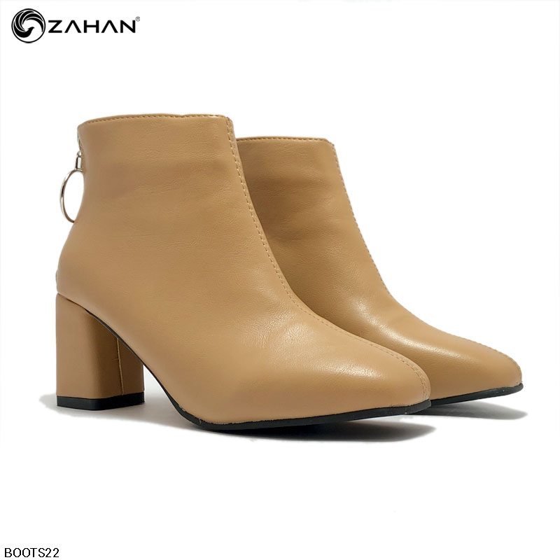 Boots nữ, 7cm, mũi vuông, trơn BOOTS22