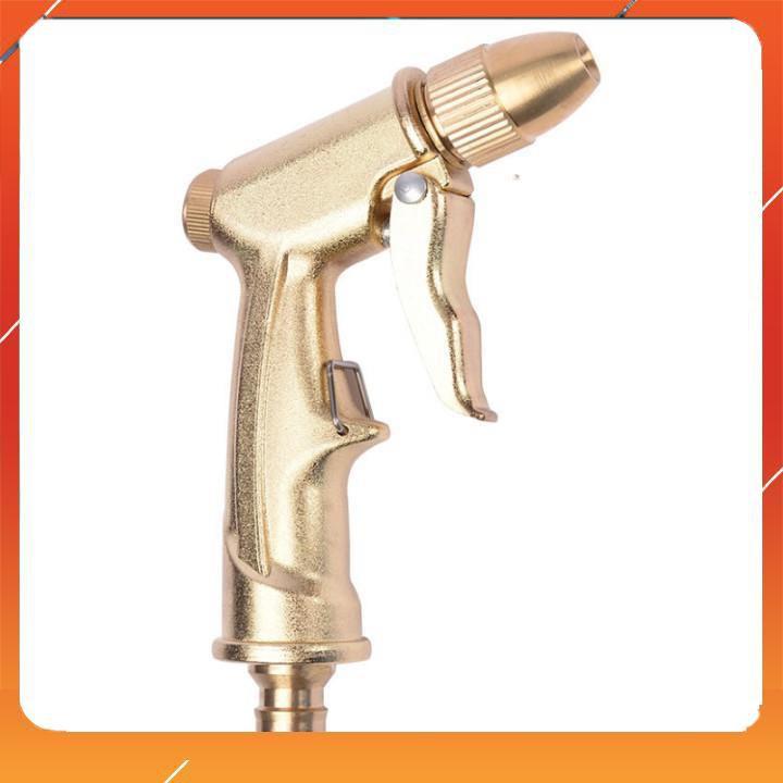 Bộ dây vòi xịt nước rửa xe, tưới cây ,tăng áp 3 lần,loại 3m,5m 206701-1 đầu đồng,cút nối nhựa vàng+ mở chai