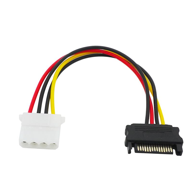 PC Computer 4Pin IDE Molex Female to 15Pin SATA Male F/M Adapter Power Cable Cord 20cm 18AWG
