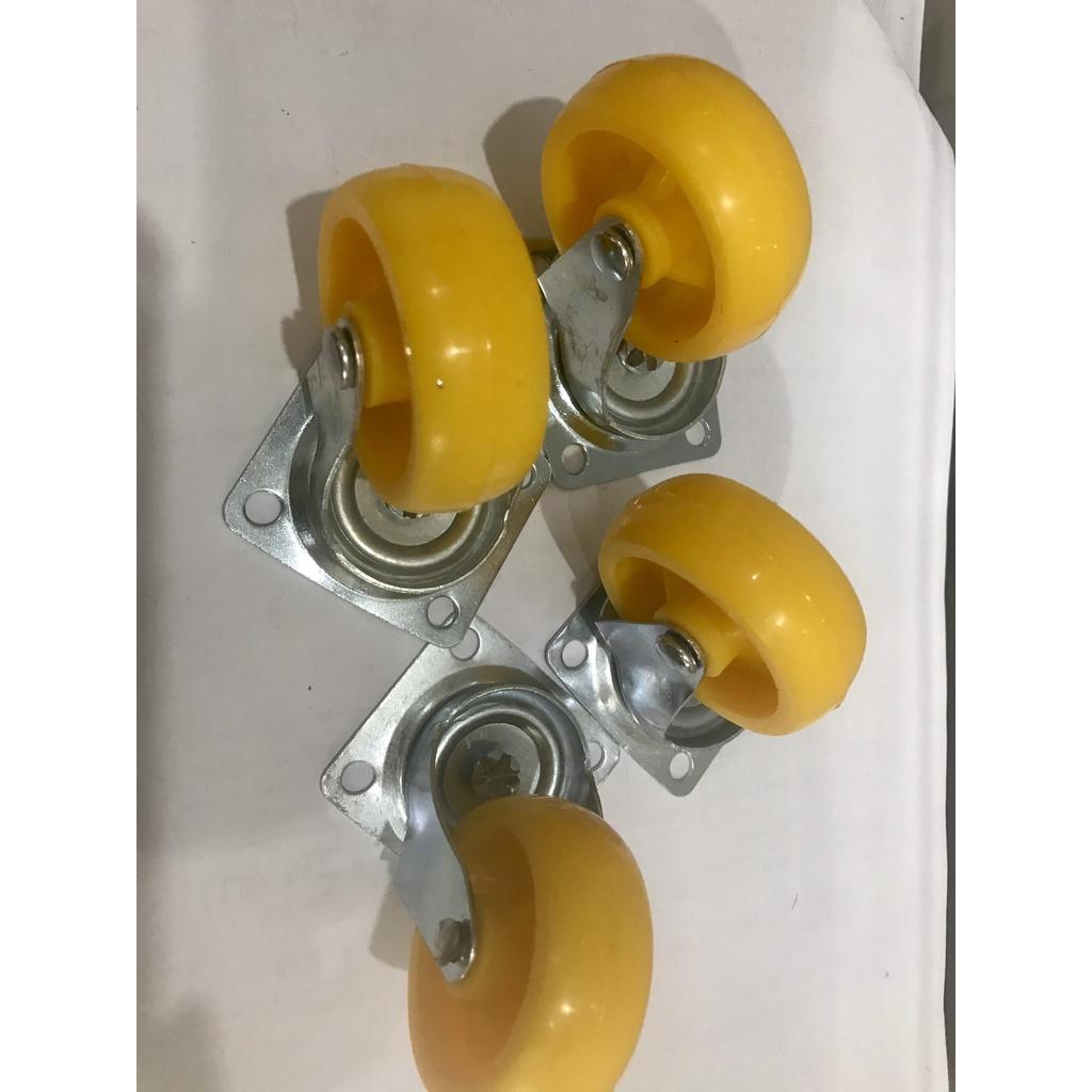 Combo 4 Bánh xe vàng 5F - 1 vòng bi - Không khóa