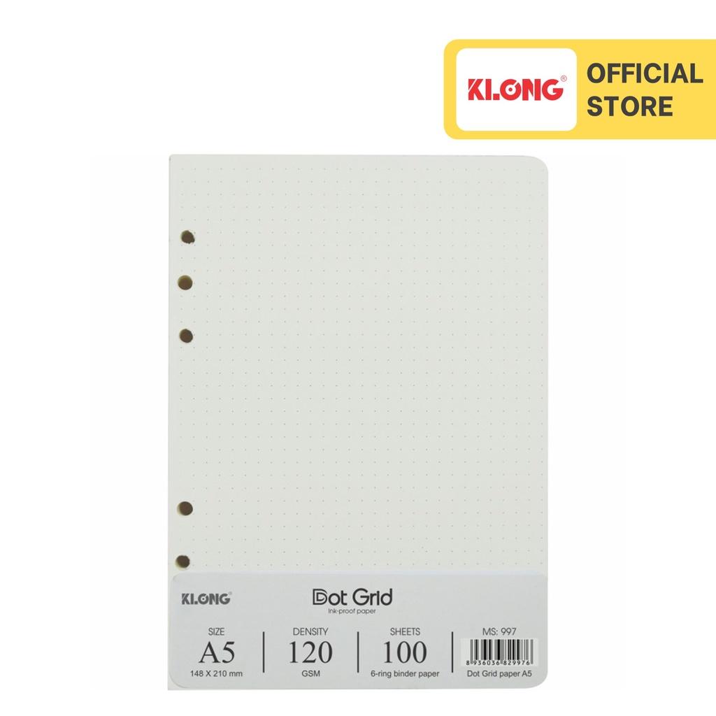 Hình ảnh Ruột sổ còng Dot Grid KLONG A5 120/76 - 100 tờ (200 trang); MS: 997