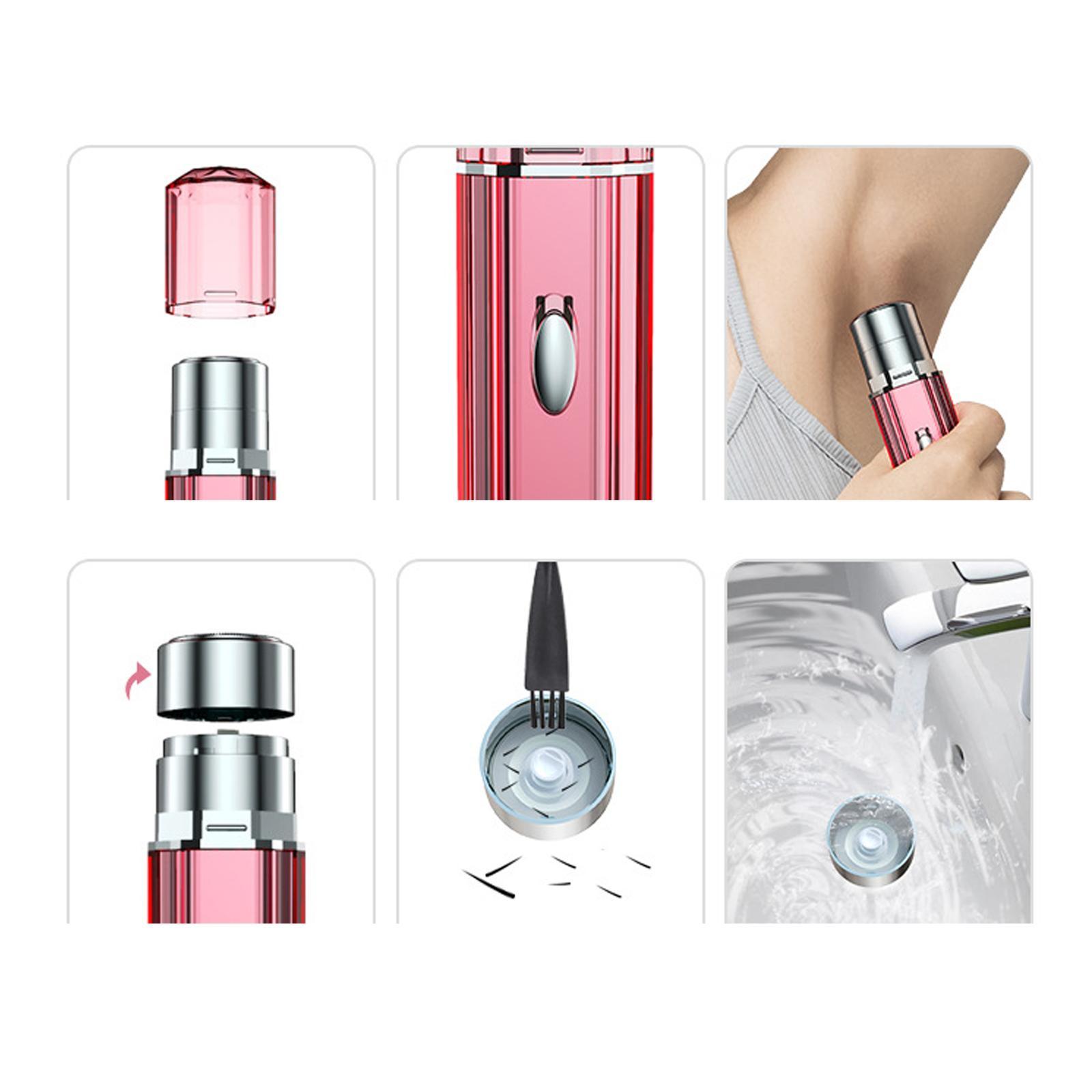 Portable Facial Hair Removal Washable Head USB Rechargeable Body Hair Trimmer Shaver Electric Epilator for Face Cheeks Armpits Legs No Pain