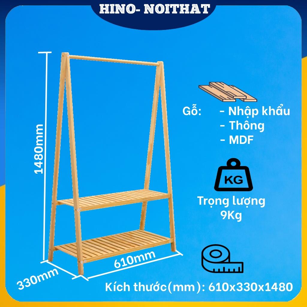 Kệ giá treo quần áo chữ A 2 tầng Gỗ thông cao cấp nhập khẩu GT1