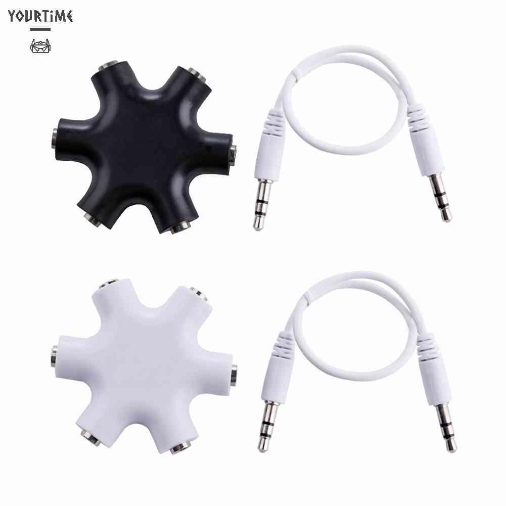 Dây Cáp Âm Thanh 3.5mm Chia 1 Đầu Đực Sang 5 Đầu Cái Tiện Dụng
