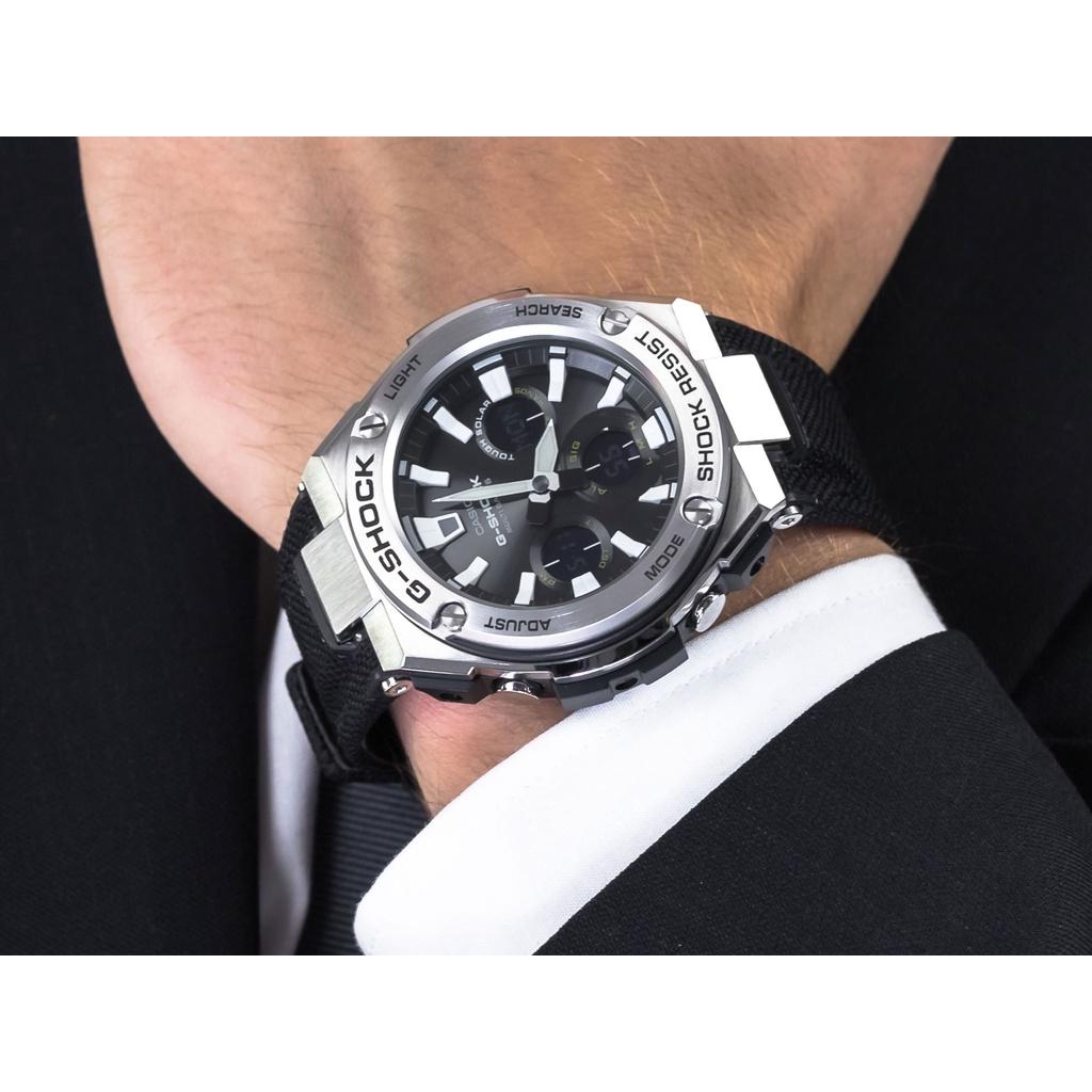 Đồng Hồ Nam Dây Vải Casio G-Shock GST-S130C-1A Vỏ Thép Chính Hãng | GST-S130C-1ADR Pin Năng Lượng Mặt Trời