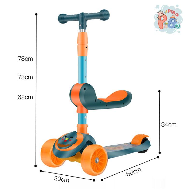 Xe Trượt Scooter 2IN1 Kết Hợp Xe Cân Bằng Phát Sáng Có Nhạc Siêu Hot Cho Bé Yêu– Pibo Store