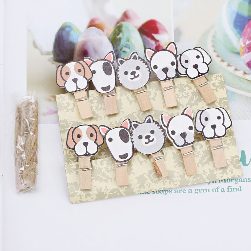 SET 10 Cái Kẹp Gỗ Sơn Design Pub hình Cún xinh
