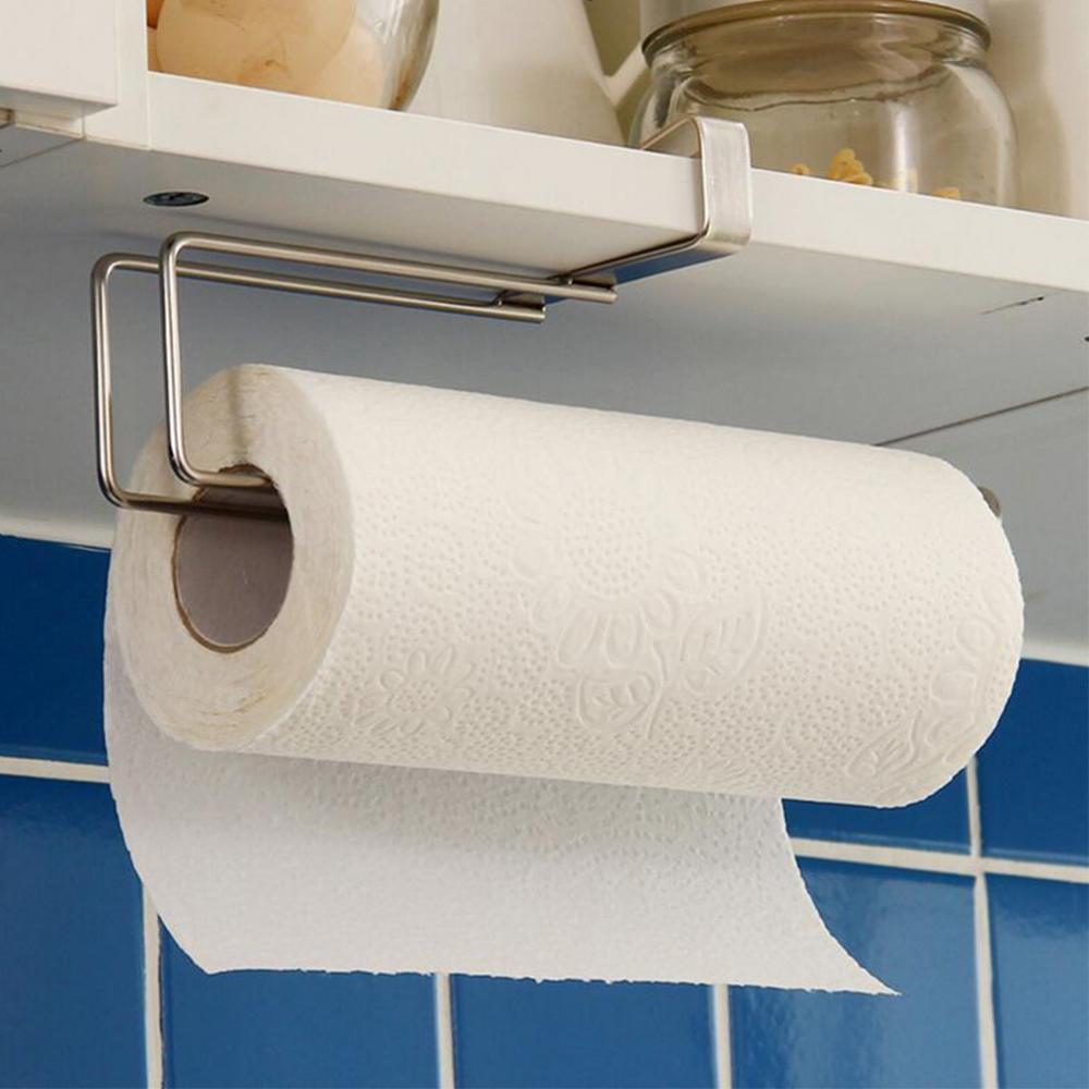 Durable Stainless Steel Kitchen Cupboard Paper Towel Holder Towel Storage Rack