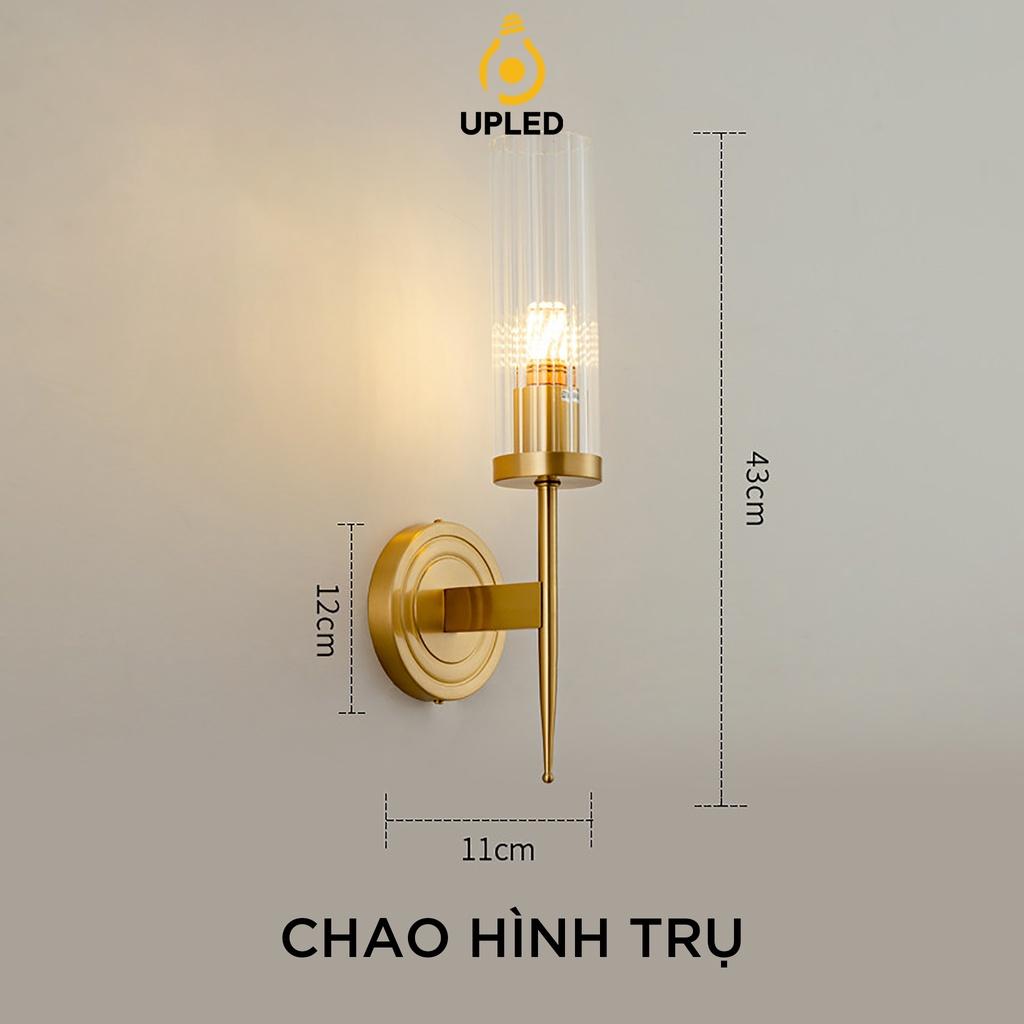 Đèn phòng ngủ Treo Tường chao dài UPLED Decor Nội Thất trong nhà mạ vàng Cao Cấp