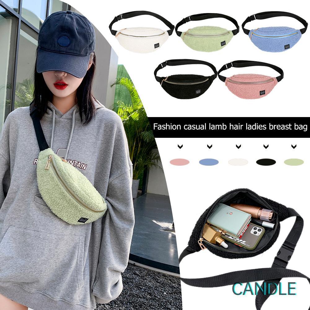 Túi Đeo Chéo Bằng Lông Cừu Màu Trơn Thời Trang Dành Cho Nữ