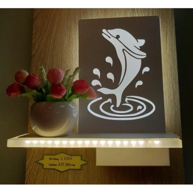 Đèn treo tường led hình cá heo, đèn trang trí, đèn gắn tường, đèn phòng ngủ DT