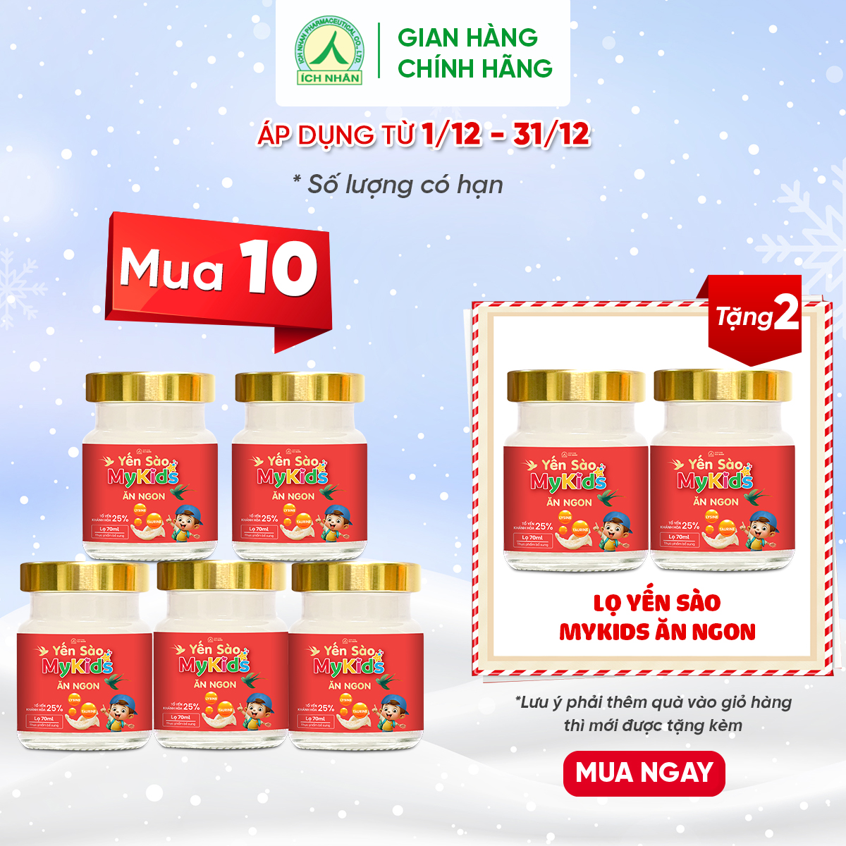 Yến Sào Mykids Ăn Ngon giúp bé ăn ngon, tăng sức đề kháng - Dạng lọ 70ml