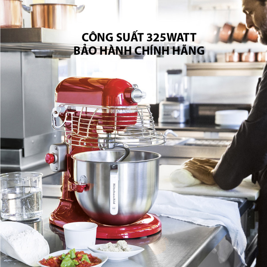 Máy Trộn Bát Nâng Chuyên Nghiệp KitchenAid 5KSM7990XEER (6.9L) - Đỏ - Hàng Chính Hãng