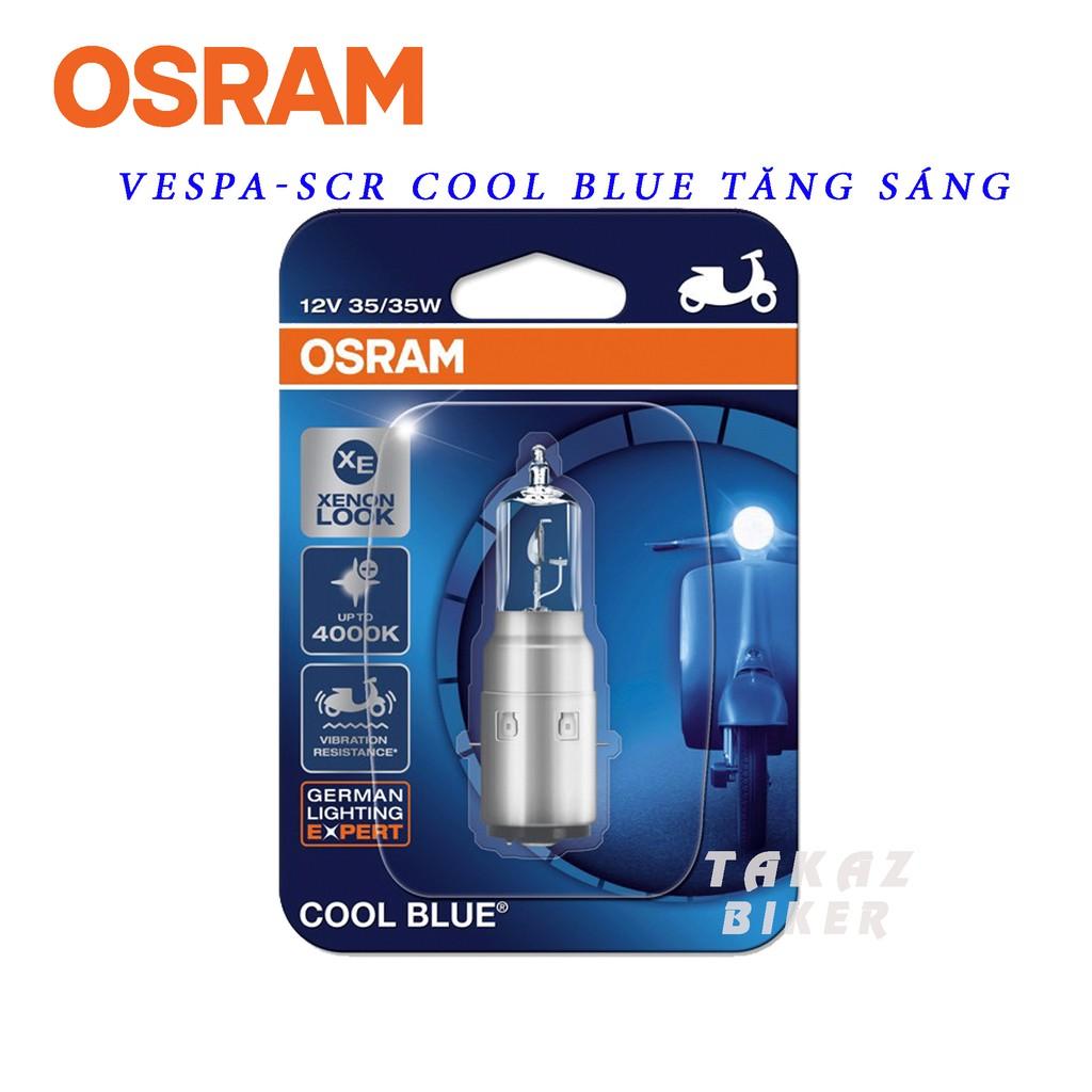 Bóng đèn HALOGEN OSRAM SCR - Vespa Zip - Tăng sáng 20% màu trắng xanh dương hiện đại trẻ trung Xenon 35W nhập khẩu