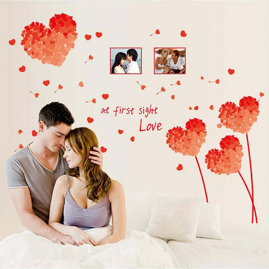 Decal Dán Tường Trái Tim Đỏ Binbin PK116