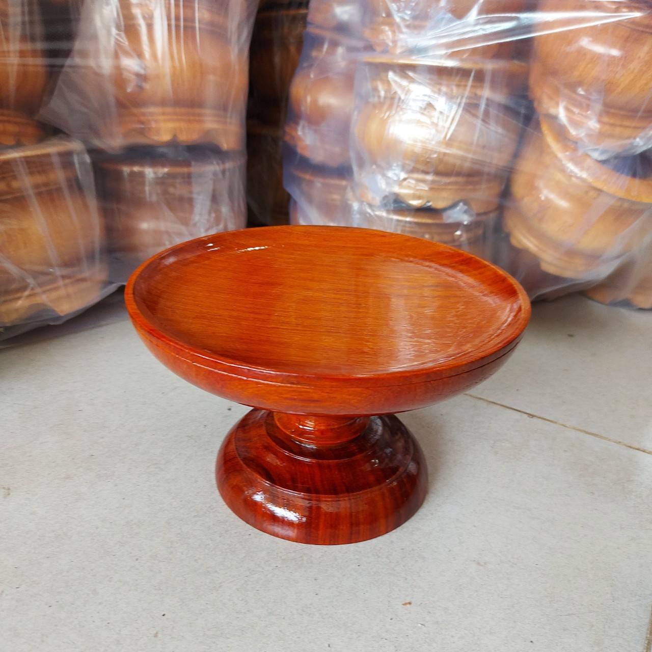 Dĩa Gỗ Hương Đựng Trái Cây Trưng Bàn Thờ Ngang 20cm
