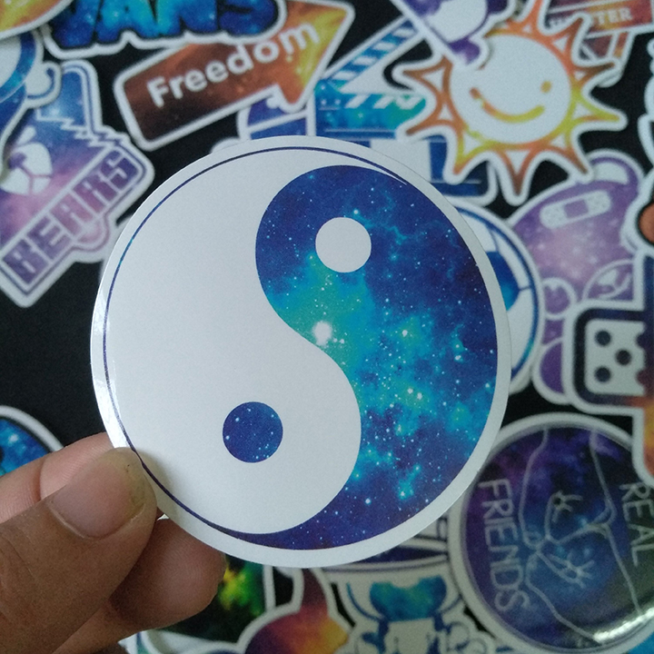 Bộ Sticker dán cao cấp chủ đề MÀU TÍM GALAXY - Dùng dán Xe, dán mũ bảo hiểm, dán Laptop