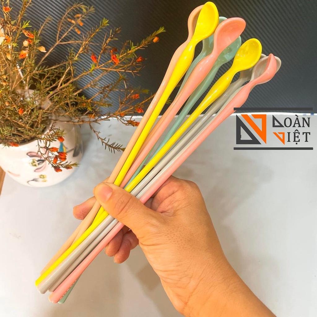 (Combo 10 cây) Muỗng khuấy nghệ thuật sinh tố, trà sữa, nước ép, cà phê . Màu pastel rất xinh