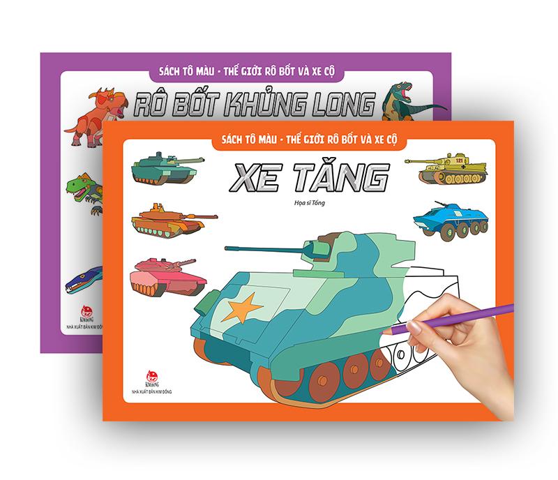 Kim Đồng - Sách tô màu - Thế giới rô bốt và xe cộ