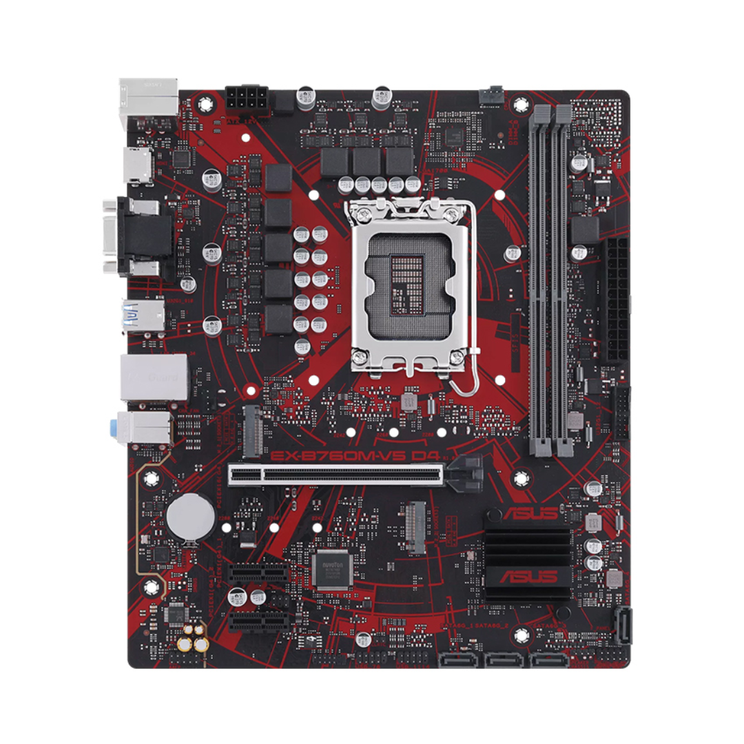 Mainboard ASUS EX-B760M-V5 D4 (Chipset Intel B760, Socket LGA1700, 2x DDR4 64GB, mATX) - Hàng Chính Hãng