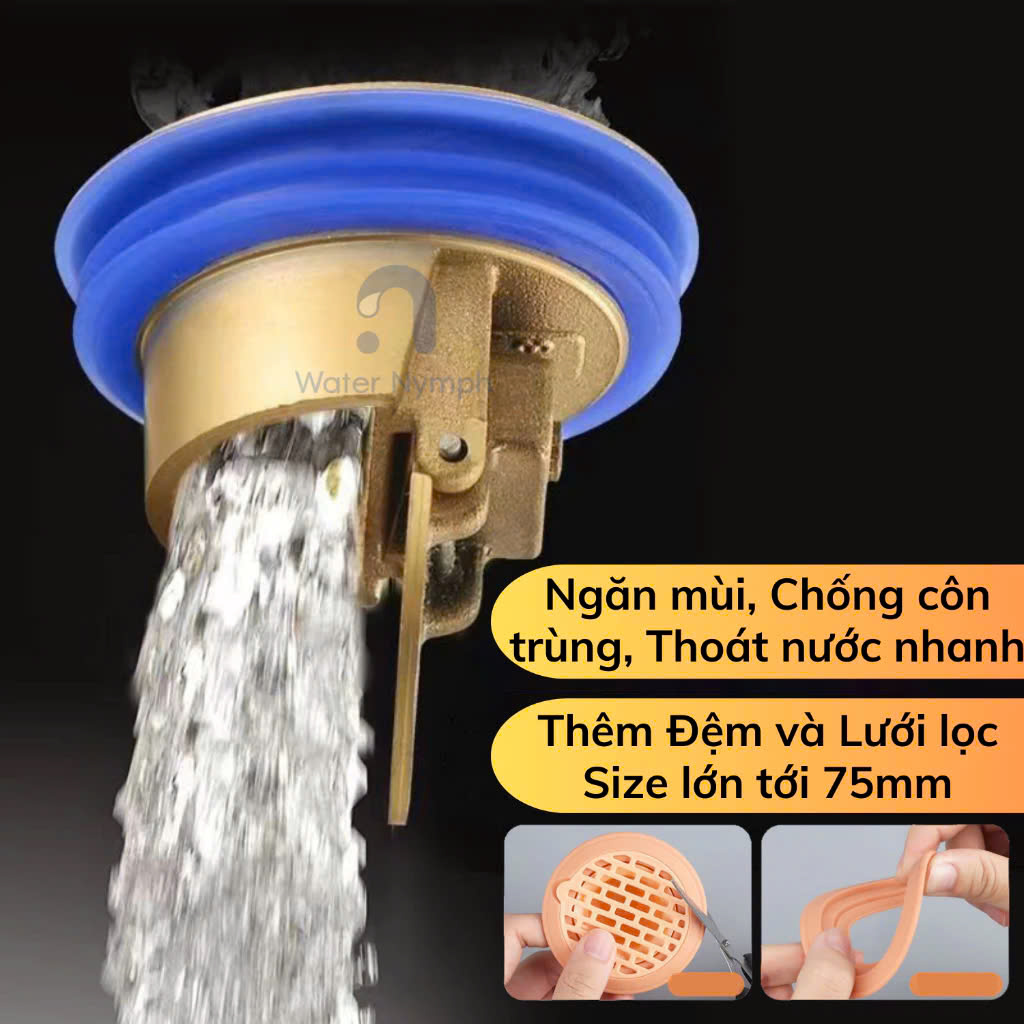 Nắp Cống Thoát Nước Bằng Đồng – Combo 2 Cái, Chống Mùi Hôi &amp; Côn Trùng Vào Nhà