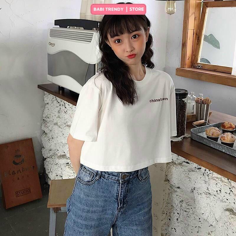 Áo Croptop Nữ Tay Lỡ Form Rộng Kiểu Ulzzang Chất Cotton Thoảng Mát - Babi Trendy CRI03