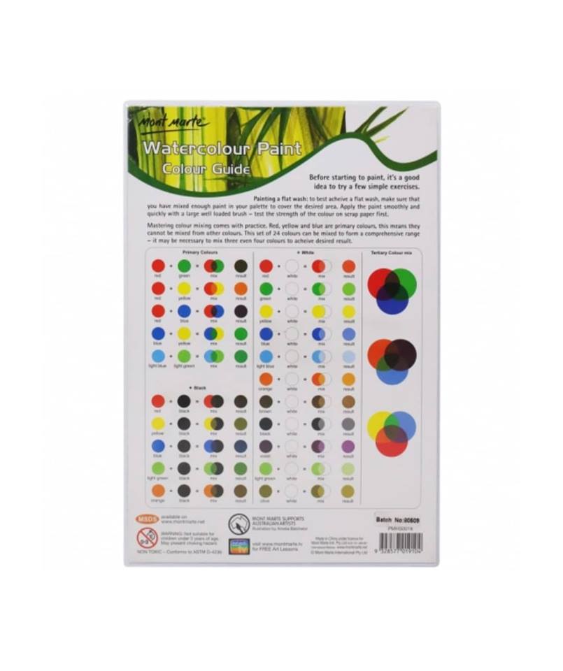 Màu Nước Water Colour Paint Mont Marte Bộ 12ml X 24 Màu