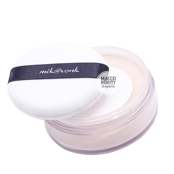 Phấn phủ bột kiềm dầu Mik@vonk Blooming Face Powder Hàn Quốc 30g NB01 # Natural Beige Pearl tặng kèm móc khoá