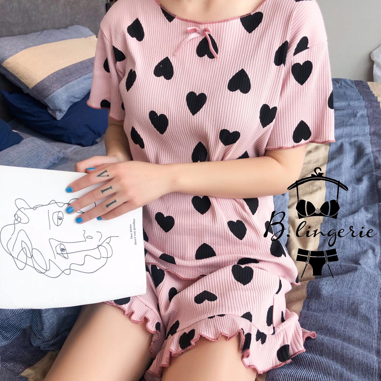 Đồ Bộ Ngủ Trái Tim - B.Lingerie