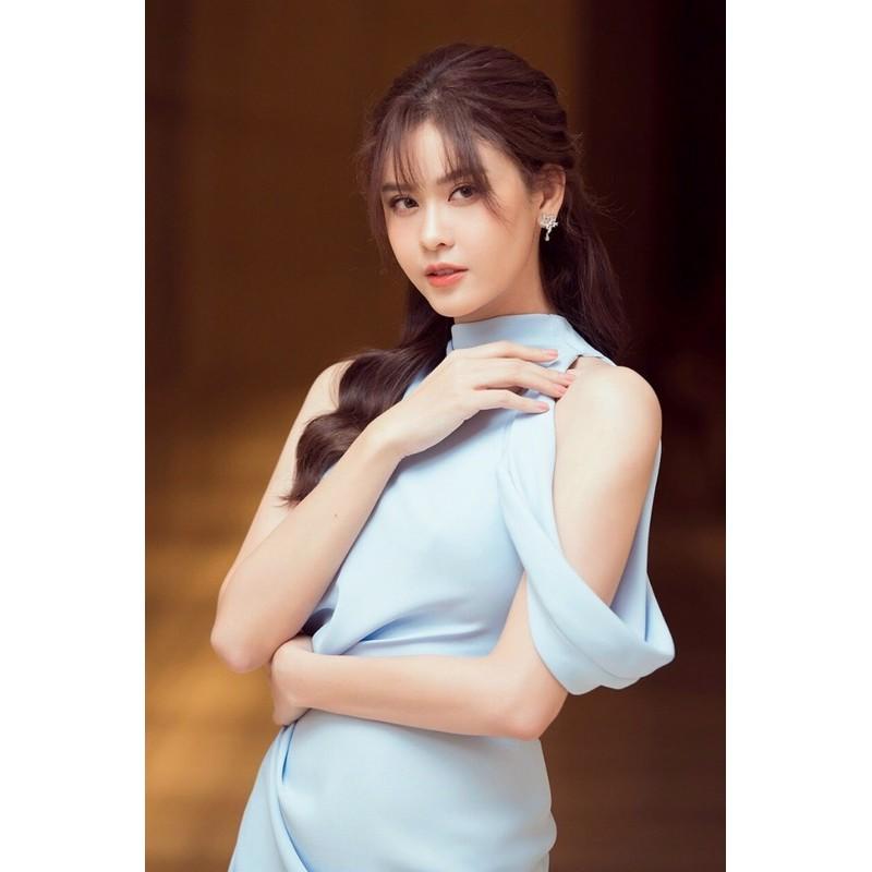 Đầm dạ hội thiết kế cao cấp rớt vai xẻ tà, Váy đầm dự tiệc cao cấp