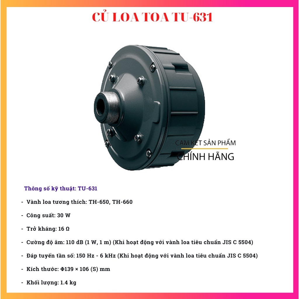 Củ loa TOA TU-631 - Hàng Chính Hãng