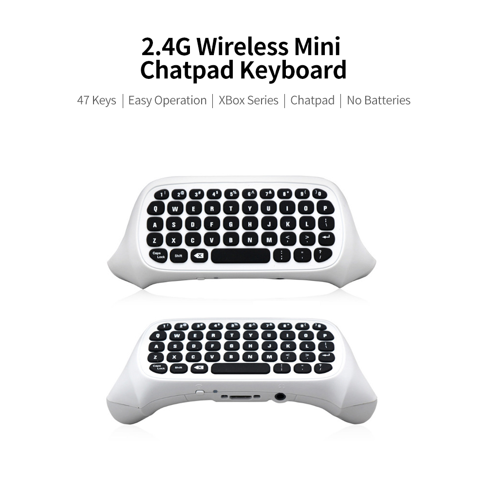 Bàn phím Chatpad mini không dây 2.4G với giắc cắm âm thanh 3,5 mm thay thế cho XBox One / Slim / Elit