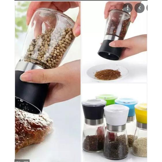 Cối Xay Tiêu Cầm Tay Tiện Dụng Bằng Thủy Tinh Có Tay Vặn Tiện Lợi